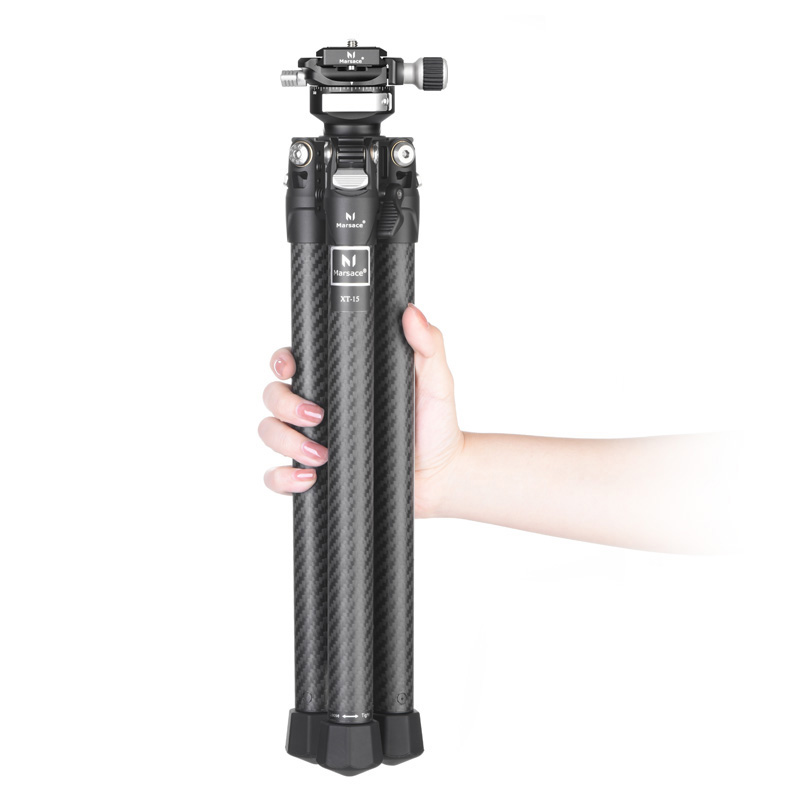 马小路Marsace XT-15羽量级全尺寸便携旅行一把拧三脚架套装 XT-15球台套装 39cm 0.9kg