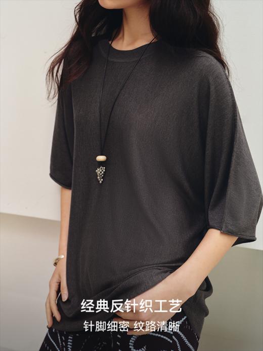 row风高支精纺圆领短袖针织衫FCG2WST059 商品图1