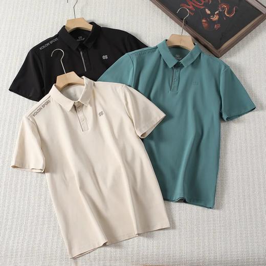 可隆吸湿速干抗菌男士撞色小翻领珠地POLO衫 商品图2