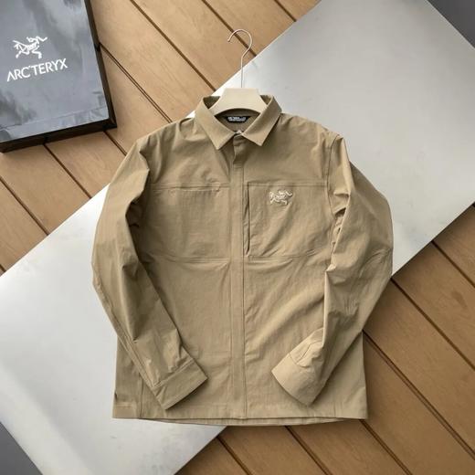 袅家CRONIN Cotton Overshirt 弹力防风防雨纯色小logo翻领衬衫夹克外套 商品图3