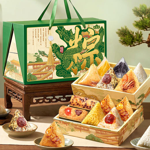 享食者 粽香竹韵粽子礼盒/古画粽礼双开门礼盒C款/粽情粽意皮手提礼盒C款/粽观山河木盒礼盒A款 端午新粽礼 好礼知时节 商品图3