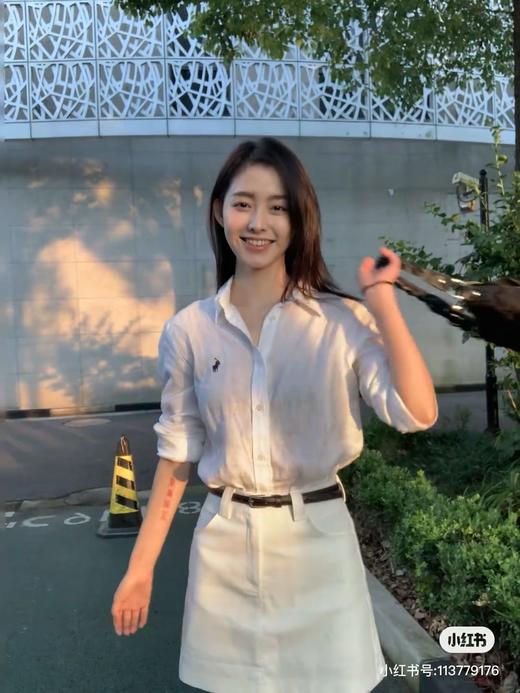 LA夫劳伦老钱风宽松翻领亚麻衬衫男女同款 商品图5