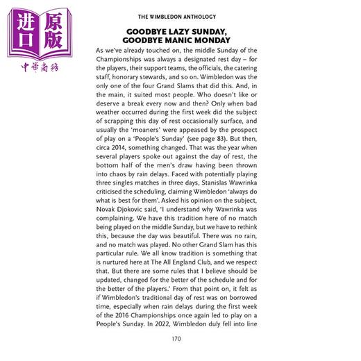 【中商原版】温布尔登文集 世界上的网球锦标赛故事趣闻事实和数据 The Wimbledon Anthology 英文原版 Spencer Vignes 体育 商品图4