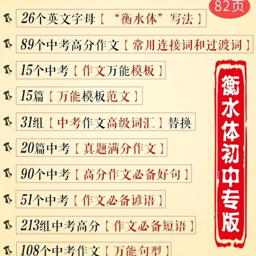 【初中、高中、考研字帖】衡水体英语字帖 初中字帖1帖1纸+1份作文纸 商品图4