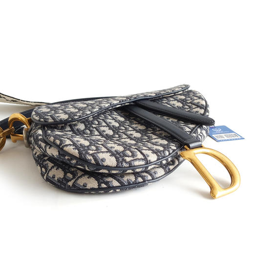 【95新】DIOR迪奥中号老花Saddle马鞍包单肩斜挎手提包中性款190526NJS27 商品图4