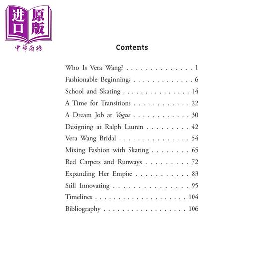 【中商原版】谁是王薇薇 Who Is Vera Wang 英文原版 儿童读物 时尚设计师人物传记故事 进口童书 7-12岁 Penguin企鹅出版社 商品图1