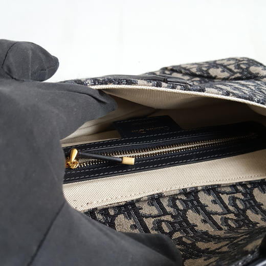 【95新】DIOR迪奥中号老花Saddle马鞍包单肩斜挎手提包中性款190526NJS27 商品图6