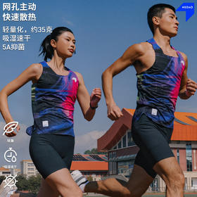 NEDAO26新品内道字迹印花风洞背心男女透气排汗速干跑步训练运动无袖