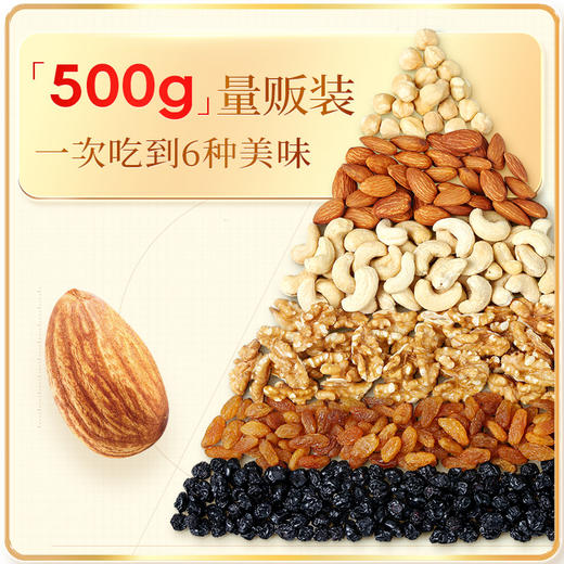 【沃隆】 混合坚果 优选款 量贩装 500g/罐 孕妈大罐装休闲零食营养无添加果仁健身 商品图1