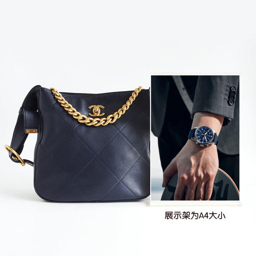【95新】CHANEL香奈儿HOBO AS2844B06788NF291海军蓝牛皮金扣金链单肩手提HOBO包女士190526NJS23 商品图9