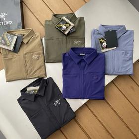 袅家CRONIN Cotton Overshirt 弹力防风防雨纯色小logo翻领衬衫夹克外套