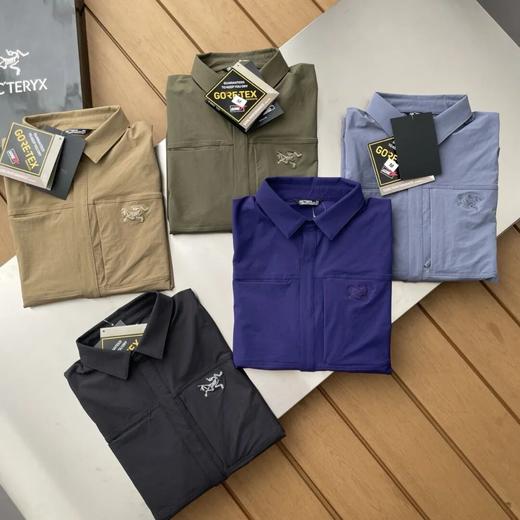 袅家CRONIN Cotton Overshirt 弹力防风防雨纯色小logo翻领衬衫夹克外套 商品图0