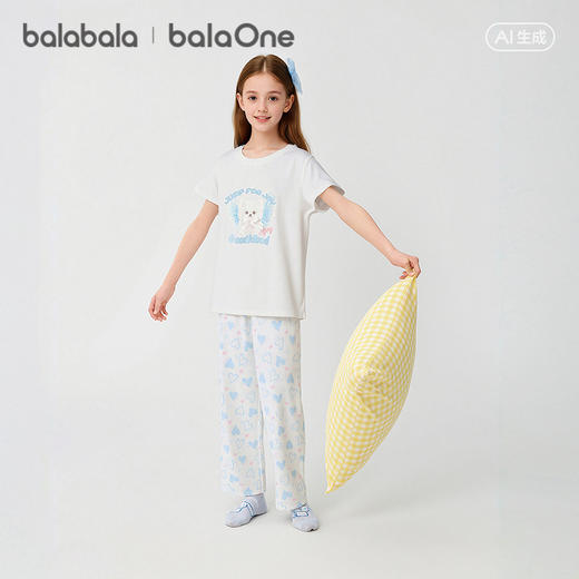 【balaOne】巴拉巴拉女童睡衣套装夏季空调服短袖套装家居服甜美 商品图2