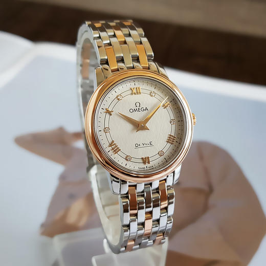 【95新】OMEGA欧米茄424.20.27.60.52.003石英机芯27mm（女款）碟飞系列 精钢/18k玫瑰金160526NJS01 商品图3