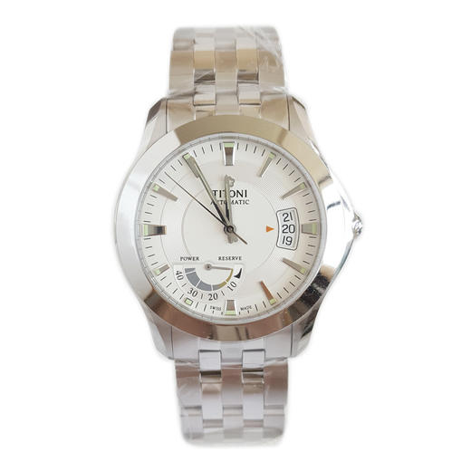 【全新】TITONI梅花94929 S-355自动机械机芯日期显示，动力储备显示40mm（男款）动力系列精钢180426NJ43 商品图0