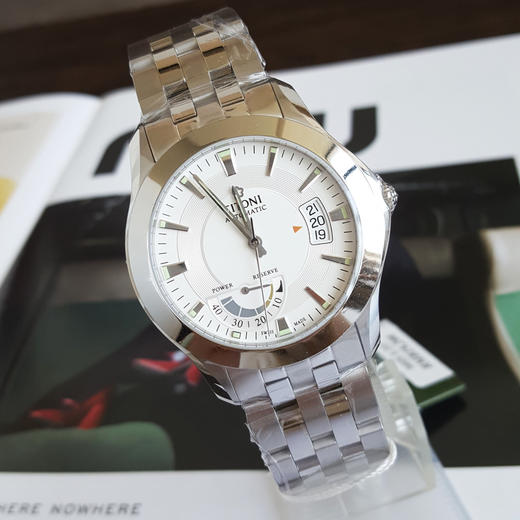 【全新】TITONI梅花94929 S-355自动机械机芯日期显示，动力储备显示40mm（男款）动力系列精钢180426NJ43 商品图4