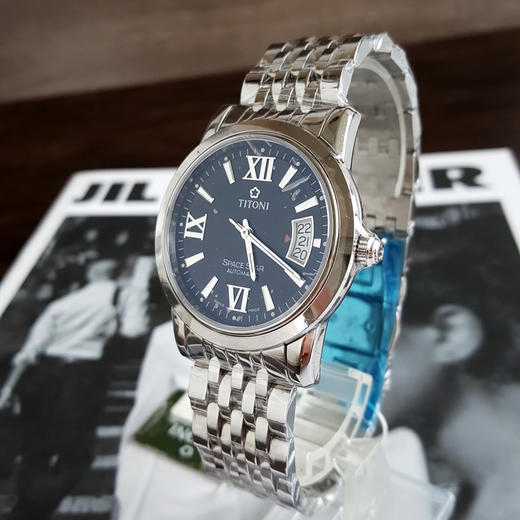 【全新】TITONI梅花83738 S-343自动机械机芯日期显示39mm（男款）天星系列精钢170426NJ102 商品图2