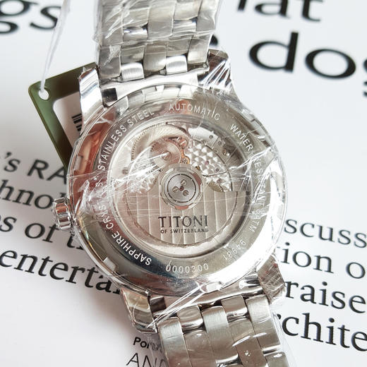 【全新】TITONI梅花94981 S-389天文台认证自动机械机芯大日历、双时区、昼夜显示40mm（男款）大师系列精钢170426NJ64 商品图8