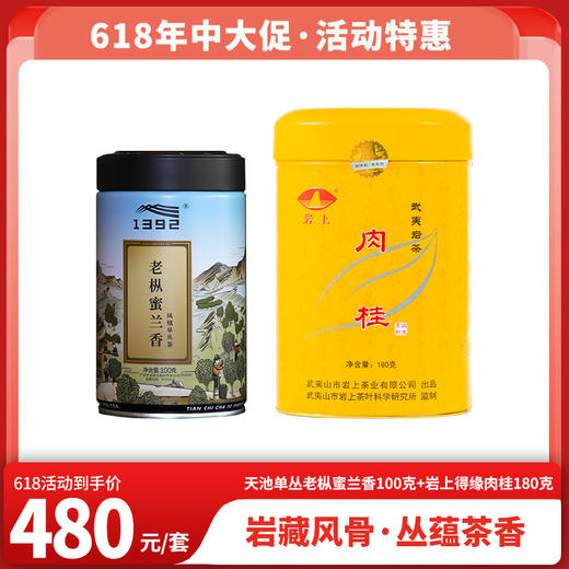 618特惠 天池单丛老枞蜜兰香100g+岩上得缘肉桂180g 各1罐 商品图0