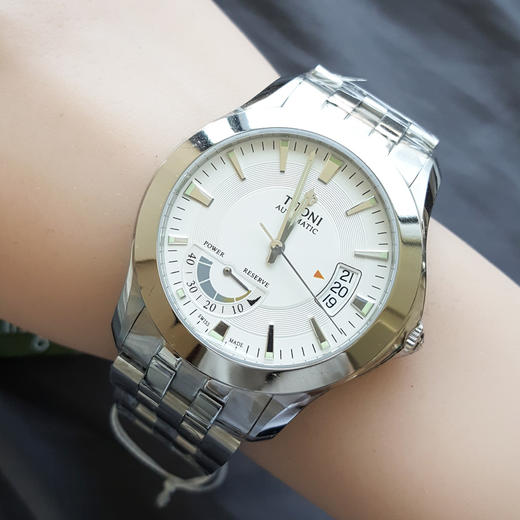【全新】TITONI梅花94929 S-355自动机械机芯日期显示，动力储备显示40mm（男款）动力系列精钢180426NJ43 商品图8
