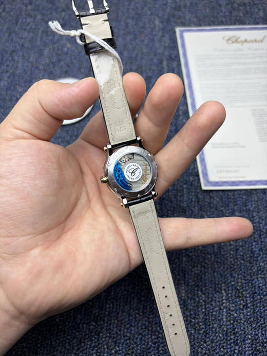 专柜同步新款 NR萧邦快乐钻系列30mm 五钻 机械女表 美洲鳄鱼皮表带 商品图6
