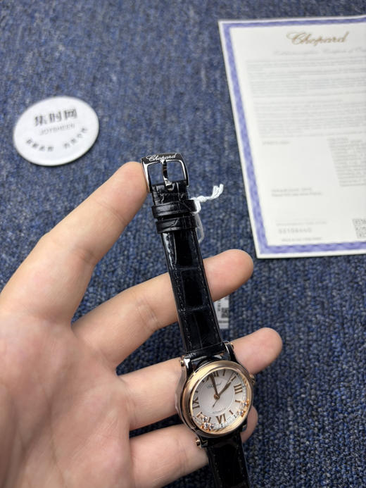 专柜同步新款 NR萧邦快乐钻系列30mm 五钻 机械女表 美洲鳄鱼皮表带 商品图7