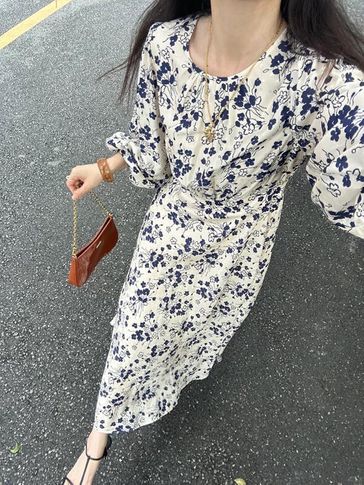 LK｜同款素雅印花长款连衣裙！ 商品图0