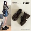 【6CM】ZHR猪皮垫增高厚底乐福鞋女2026春季新款小个子英伦单鞋女★ 商品缩略图1