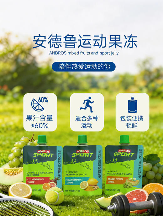 MM 山姆 ANDROS安德鲁运动果冻 60g*11/21袋（三口味） 商品图1