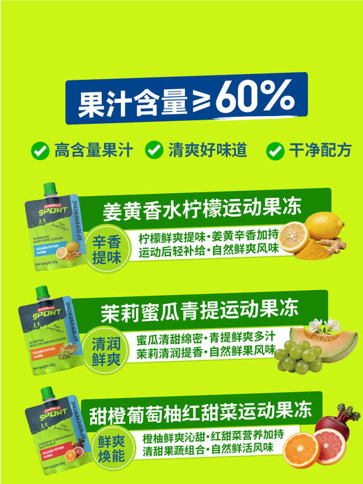 MM 山姆 ANDROS安德鲁运动果冻 60g*11/21袋（三口味） 商品图7