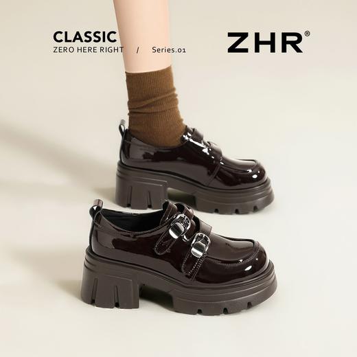 【6CM】ZHR猪皮垫增高厚底乐福鞋女2026春季新款小个子英伦单鞋女★ 商品图7