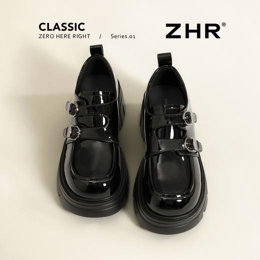 【6CM】ZHR猪皮垫增高厚底乐福鞋女2026春季新款小个子英伦单鞋女★ 商品图9