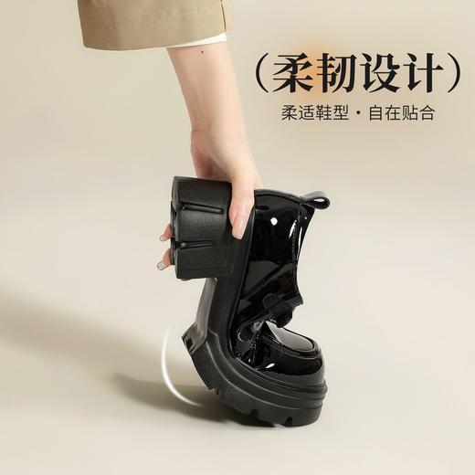 【6CM】ZHR猪皮垫增高厚底乐福鞋女2026春季新款小个子英伦单鞋女★ 商品图3