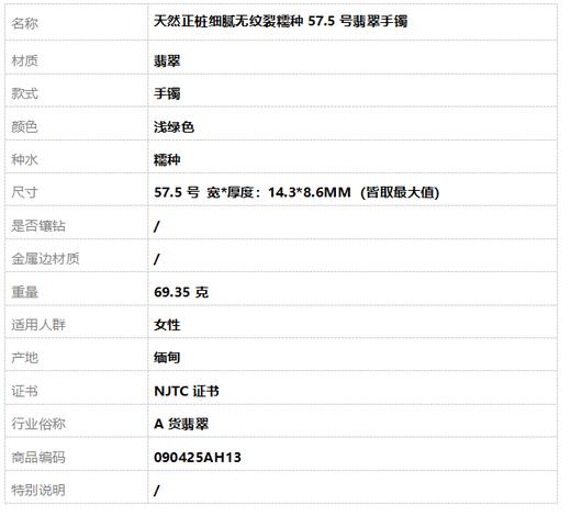【天然正品】A货翡翠 天然正桩细腻无纹裂糯种57.5号翡翠手镯090425AH13 商品图8