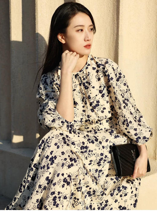 LK｜同款素雅印花长款连衣裙！ 商品图9