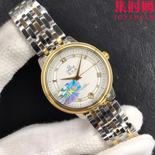 MKS欧米茄碟飞系列 蝶飞经典女款系列 间金绸缎面 女士机械腕表 表盘尺寸：32.7*9.5mm 专柜原装尺寸 商品图1