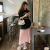 西遇水洗做旧短袖T恤女2026年夏季新款字母印花圆领宽松复古上衣SS060448 商品缩略图2