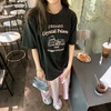 西遇水洗做旧短袖T恤女2026年夏季新款字母印花圆领宽松复古上衣SS060448 商品缩略图3