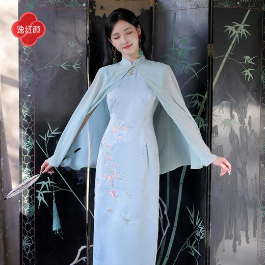 【多件多折】逸红颜《拂晓》26夏新款梦幻简约雪纺新中式披肩防晒仙气小斗篷女 商品图1