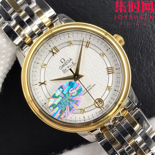 MKS欧米茄碟飞系列 蝶飞经典女款系列 间金绸缎面 女士机械腕表 表盘尺寸：32.7*9.5mm 专柜原装尺寸 商品图3