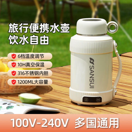 山水 便携真空保温电热水杯 YY-12C07 商品图0