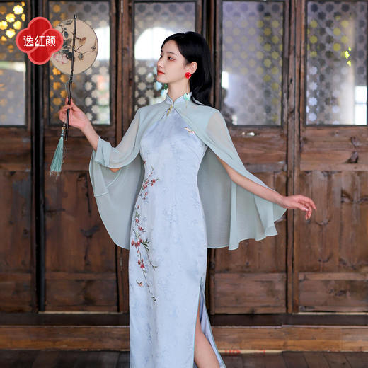 【多件多折】逸红颜《拂晓》26夏新款梦幻简约雪纺新中式披肩防晒仙气小斗篷女 商品图2