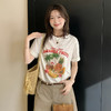 西遇韩系印花白色短袖T恤女2026年夏季新款圆领宽松显瘦百搭上衣SS060447 商品缩略图0