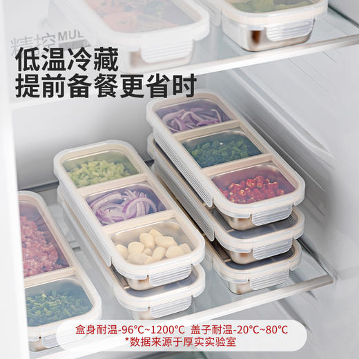 摩登主妇316L不锈钢葱姜蒜收纳盒冰箱大葱香菜冻肉分装整理保鲜盒 商品图2