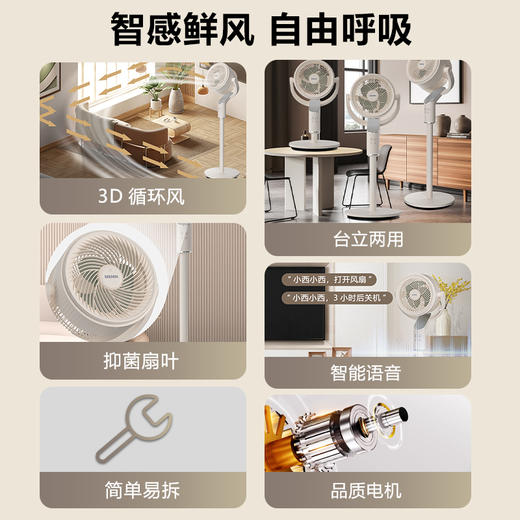 8寸语音立式空气循环扇XD-1825FA 商品图3