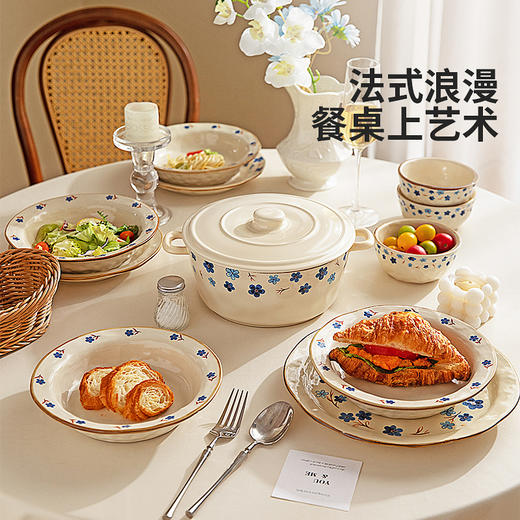 摩登主妇釉下彩餐具米饭碗家用2026新款漂亮碗具陶瓷面汤碗餐盘子 商品图3