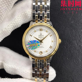 MKS欧米茄碟飞系列 蝶飞经典女款系列 间金绸缎面 女士机械腕表 表盘尺寸：32.7*9.5mm 专柜原装尺寸