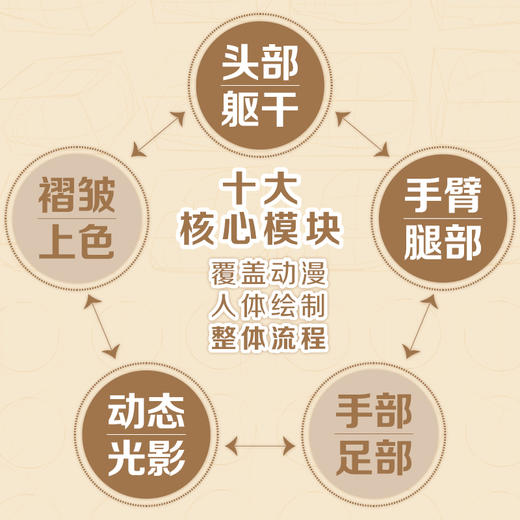 动漫人体结构描摹练习本：头部+躯干+手臂+腿部+手部+足部+动态+光影+衣褶+上色 人体结构造型原理透视游戏动漫形态设计 商品图2