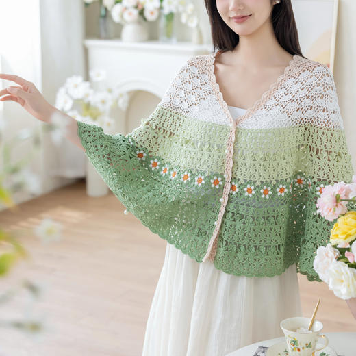 苏苏姐家彩翠斗篷手工diy钩针棉线蕾丝线衣服毛线团材料包 商品图2