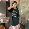 西遇水洗做旧短袖T恤女2026年夏季新款字母印花圆领宽松复古上衣SS060448 商品缩略图4